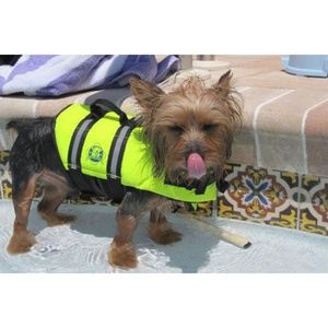 Doggy Life Jacket XXS Neon Yellow Paws Aboard